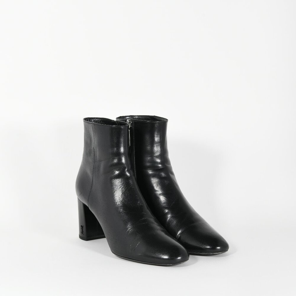 Saint Laurent Lou Leather Ankle Boots Black Size 41 / US 10.5